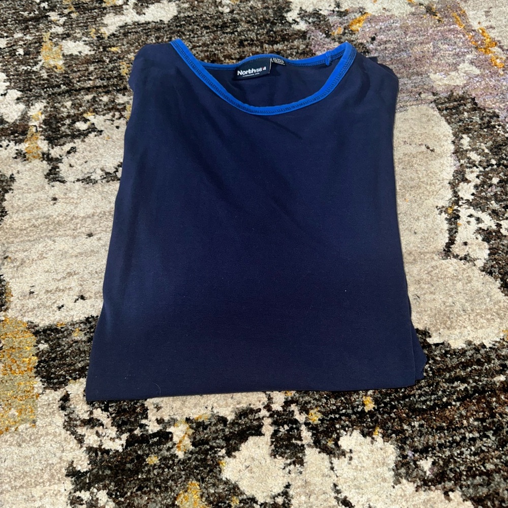 Navy Blue T-Shirt with Blue Trim